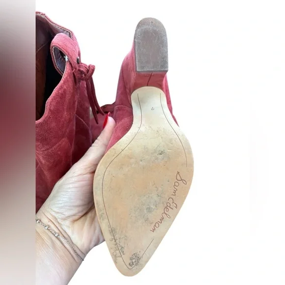 Sam Edelman Niomi Suede Western boho 
Booties In Red Paprika Size 7 preloved - Picture 7 of 10